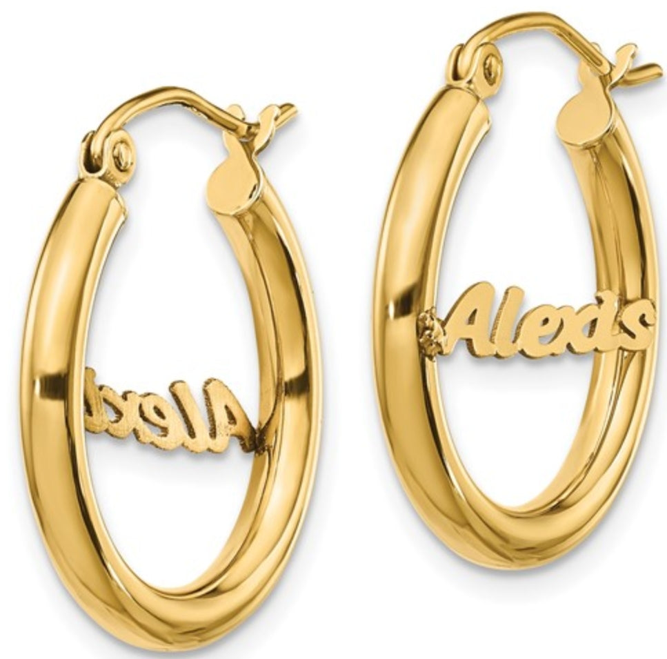 Hoop Earring Name Plate