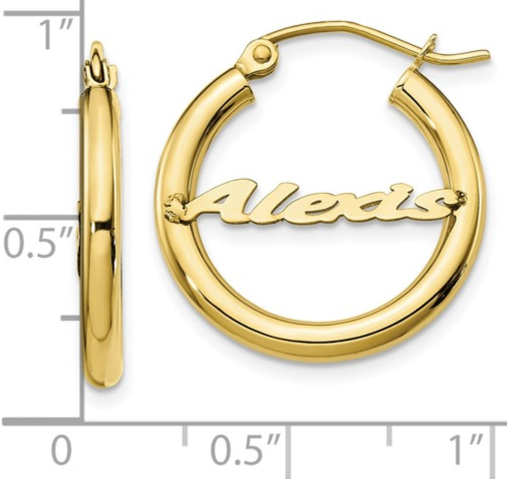 Hoop Earring Name Plate