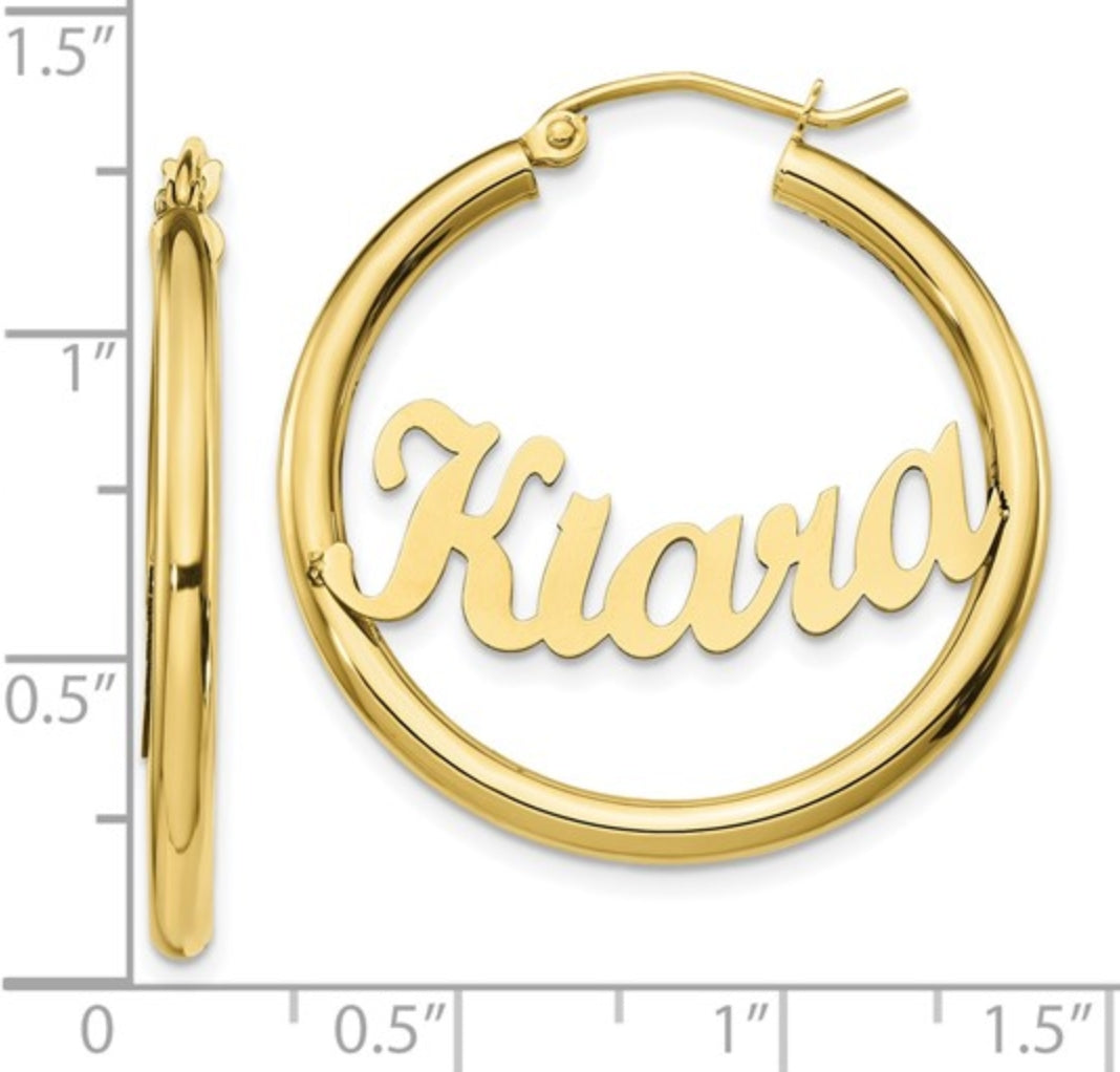 Hoop Earring Name Plate