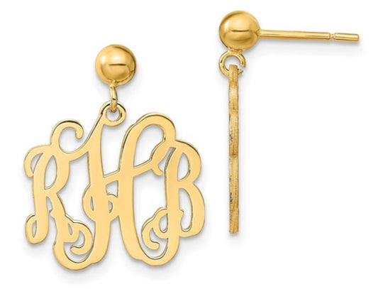 Monogram Post Dangle Earrings