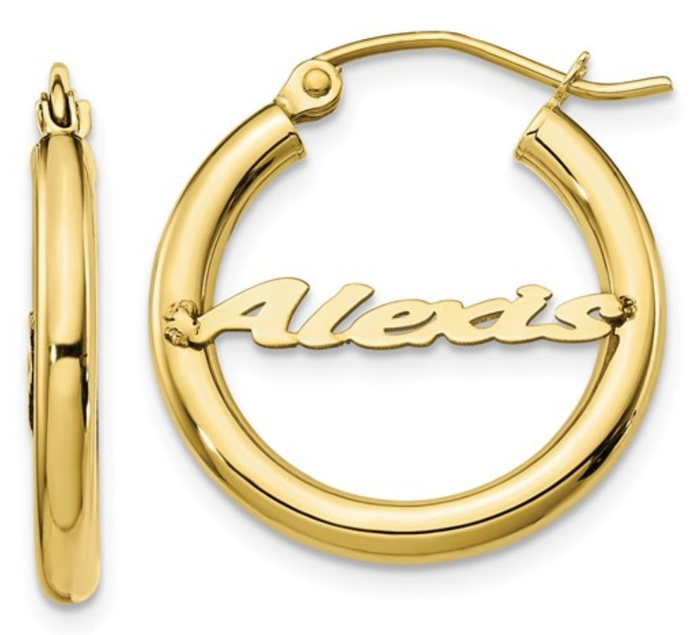 Hoop Earring Name Plate